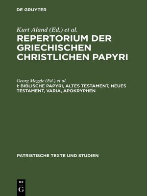 cover image of Biblische Papyri, Altes Testament, Neues Testament, Varia, Apokryphen